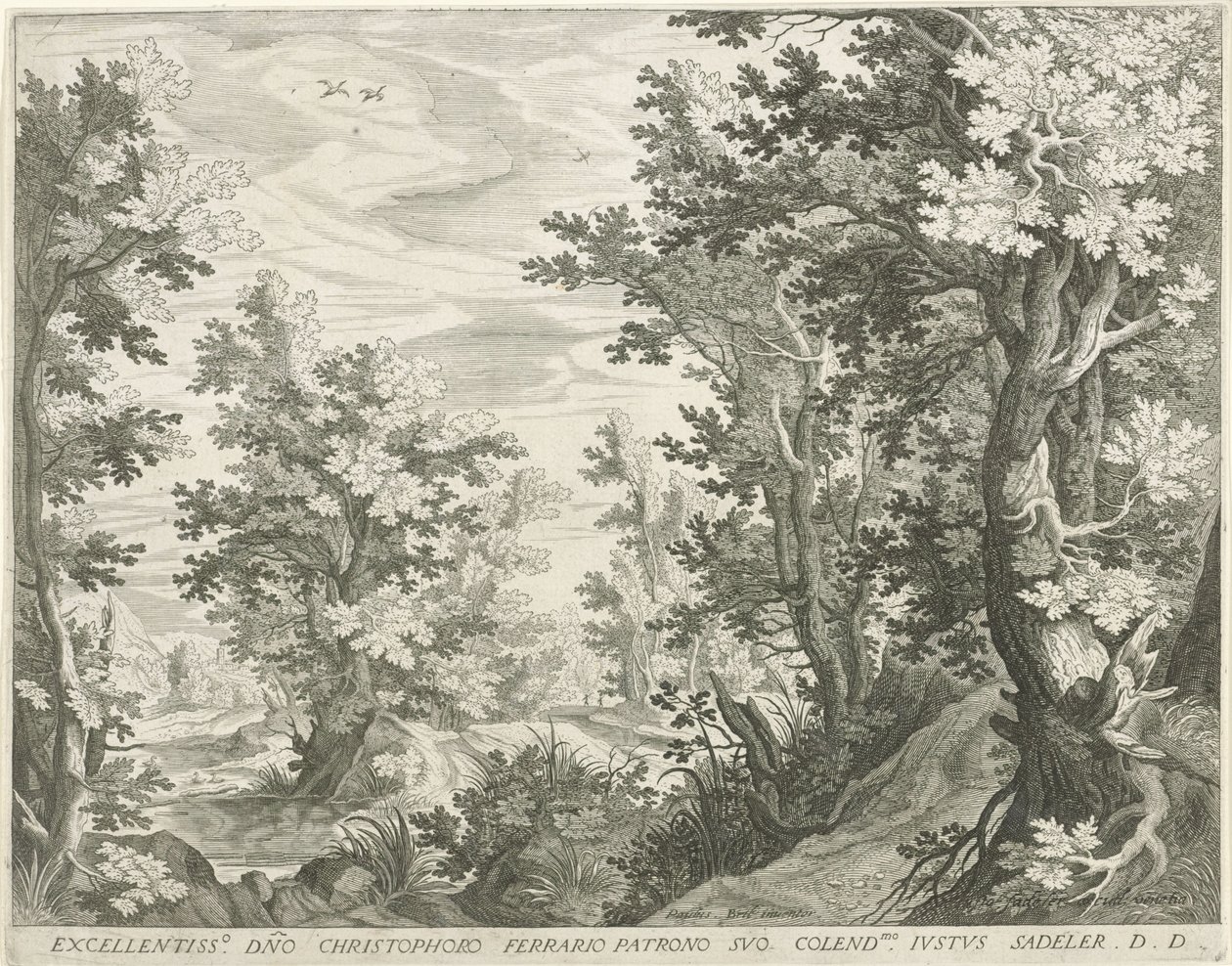 skoglandskap av Egidius  Sadeler (II)
