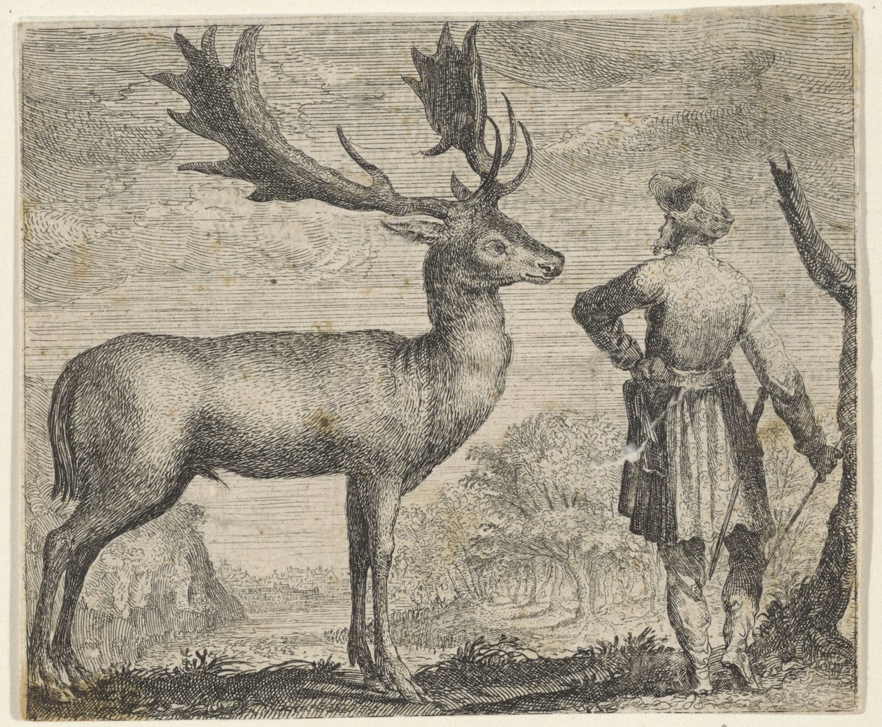 Fabel om elgen og mennesket av Egidius  Sadeler (II)