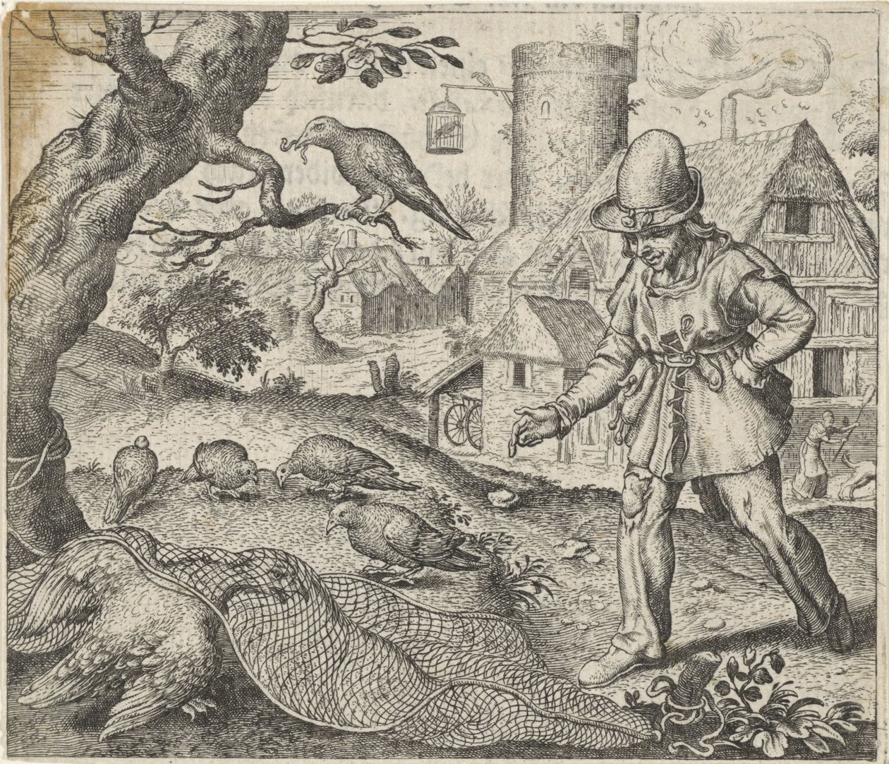 Fabel om Harrier og Gjøken av Egidius  Sadeler (II)