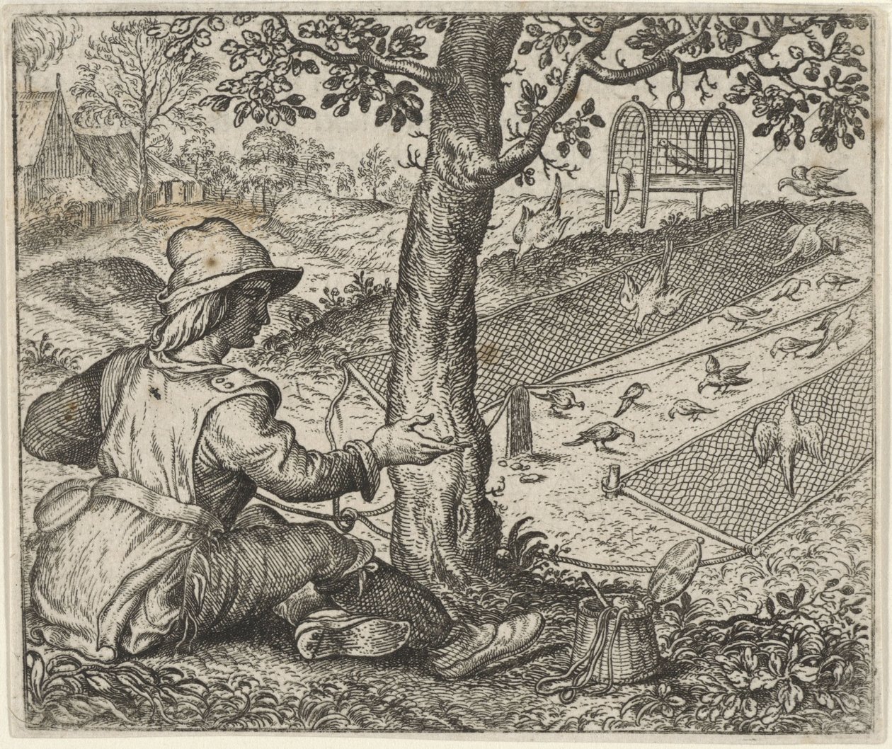 Fuglekikkerens fabel av Egidius  Sadeler (II)