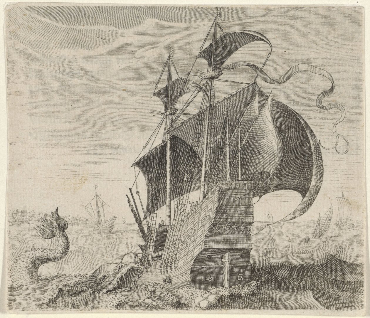 Fabel om skipet og hvalen av Egidius  Sadeler (II)