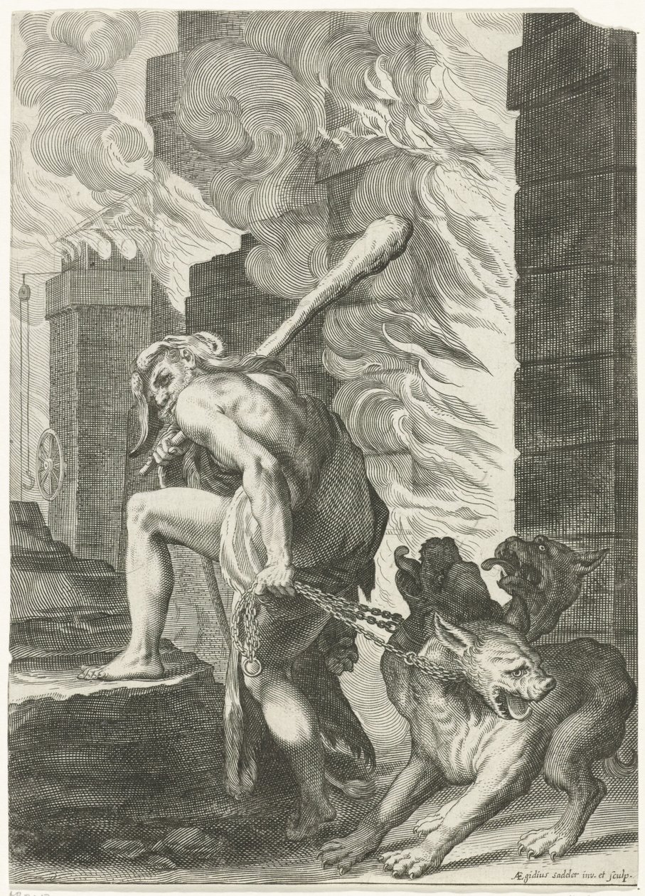 Hercules og Cerberus av Egidius  Sadeler (II)
