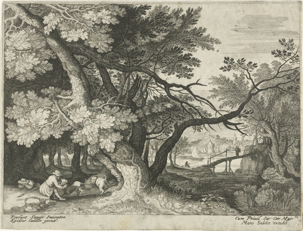 Landskap med to jegere Landskap fra Tyrol (serietittel) av Egidius  Sadeler (II)