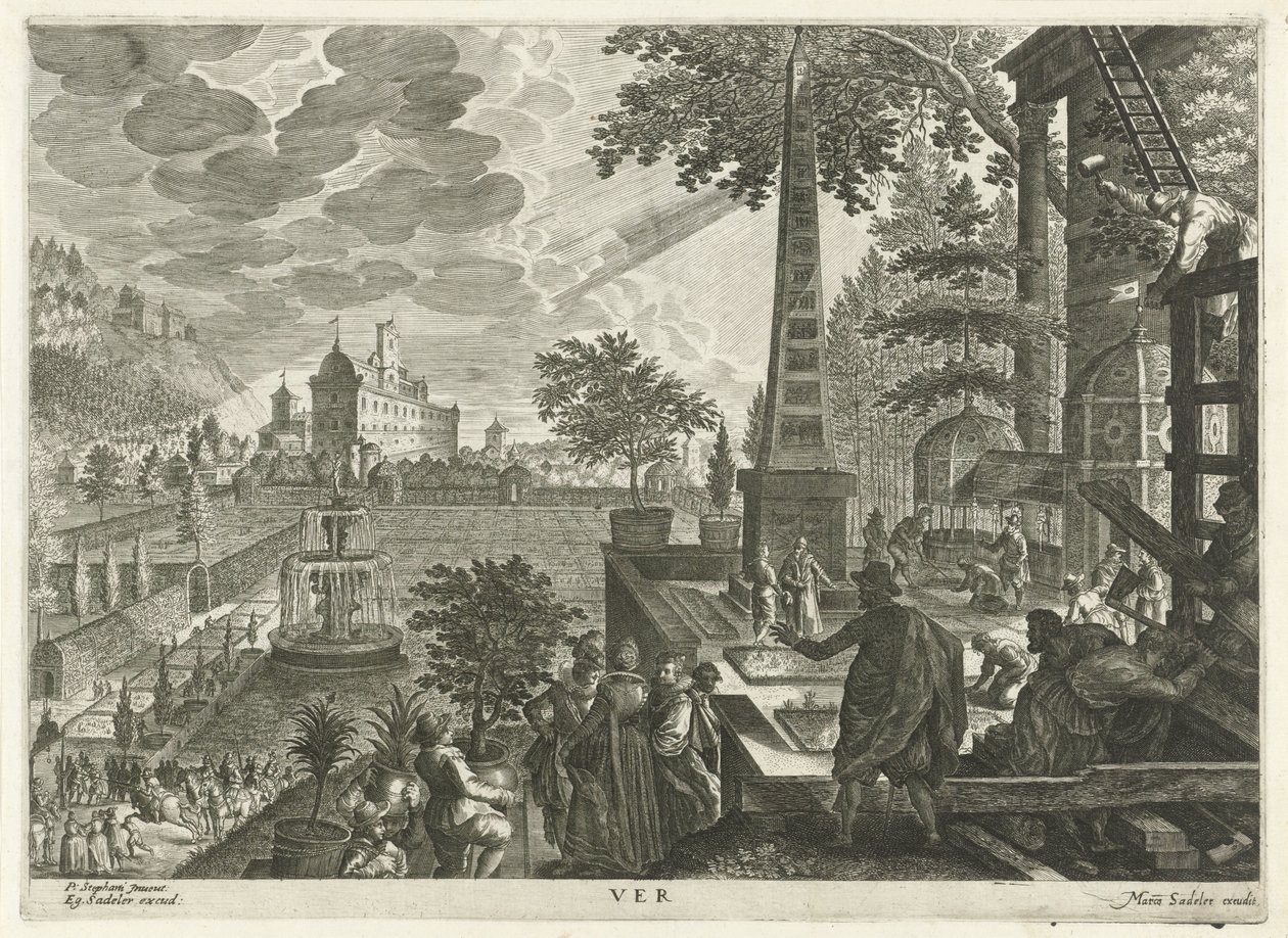 Vår Ver (tittel på objekt) The Four Seasons (serietittel) av Egidius  Sadeler (II)