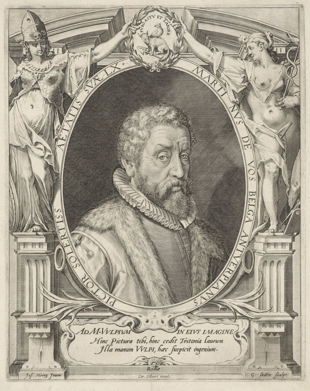 Portrett av Maerten de Vos i en alder av 60 av Egidius  Sadeler (II)