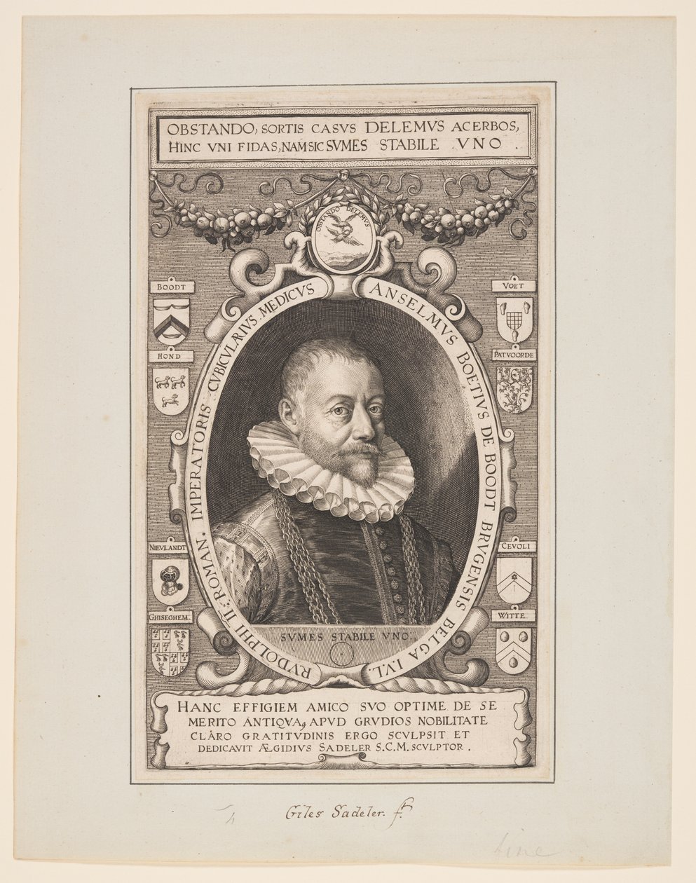 Anselm Boethius de Boodt, lege til Rudolf II av Aegidius Sadeler II
