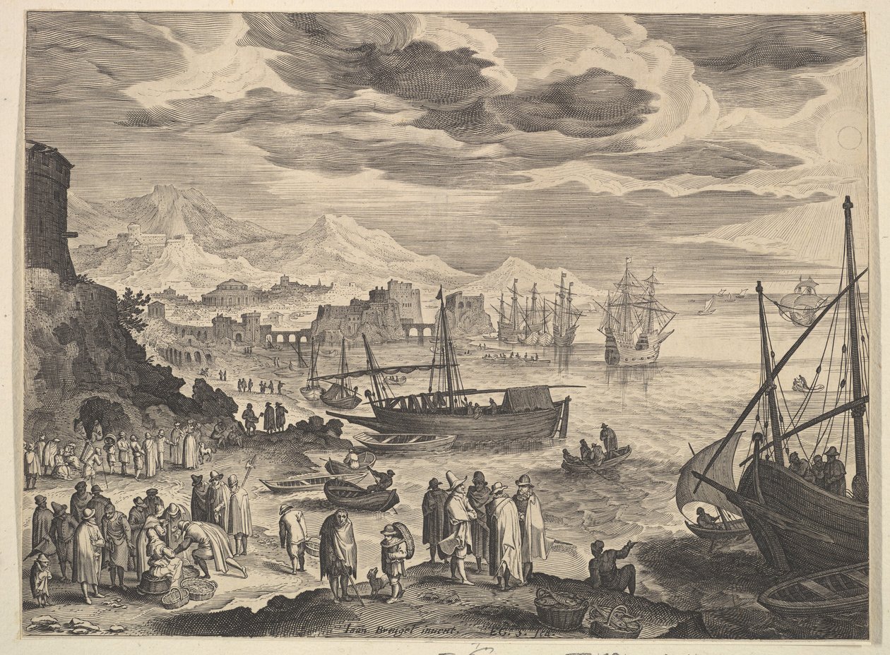 Havnescene. av Aegidius Sadeler II