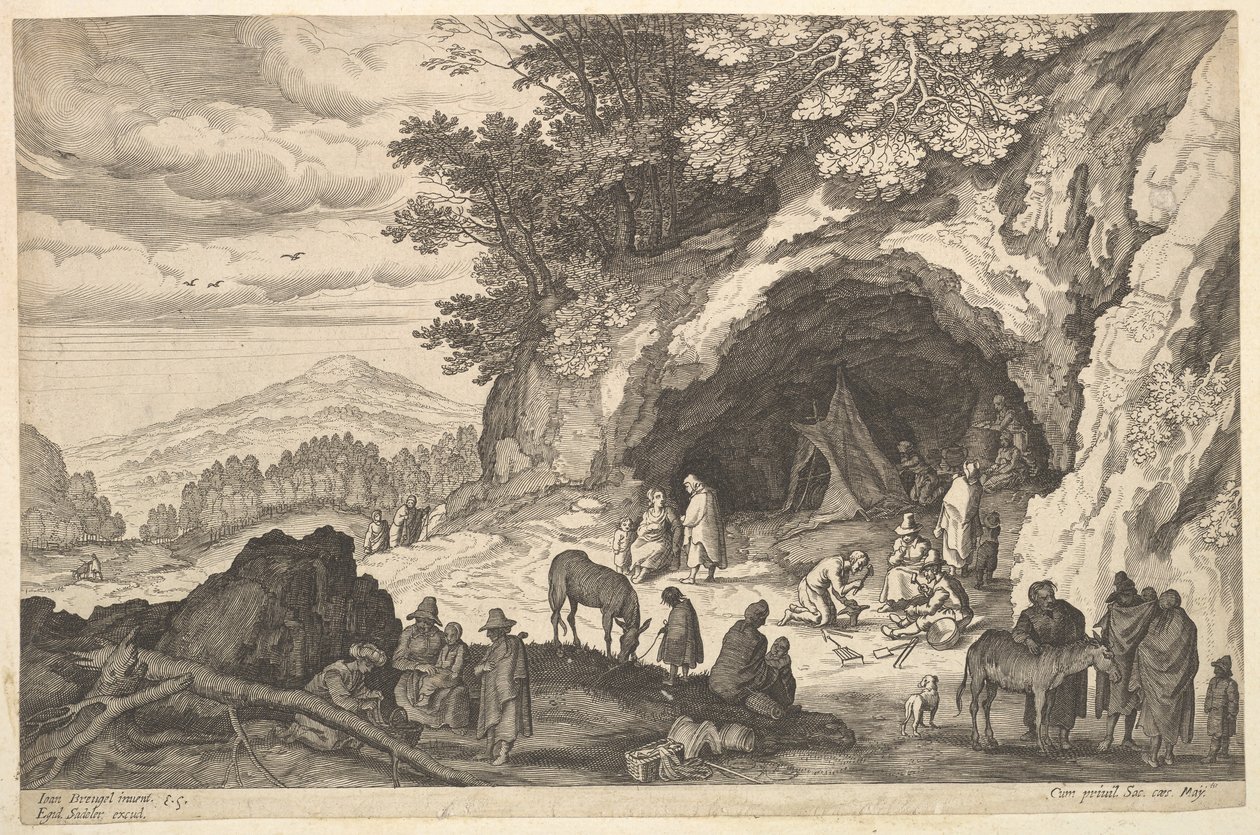 Landskap med sigøynerleir, n.d. av Aegidius Sadeler II