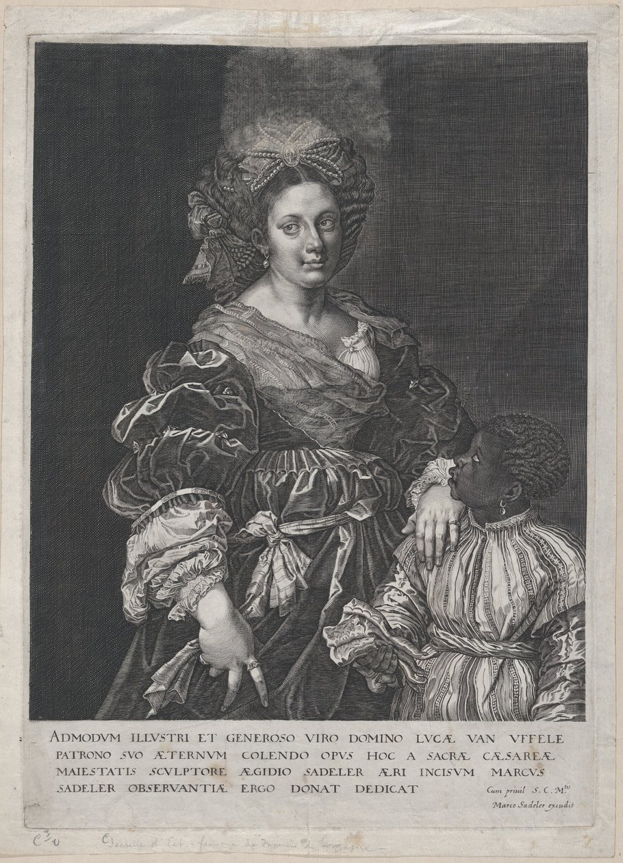 Laura Dianti med en svart side, 1600-1627. av Aegidius Sadeler II