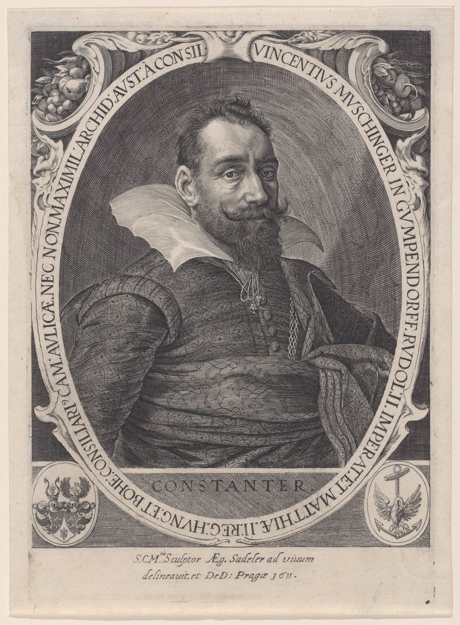 Vincenz Muschinger, råd til keiser Rudolph II, 1611., 1611. av Aegidius Sadeler II