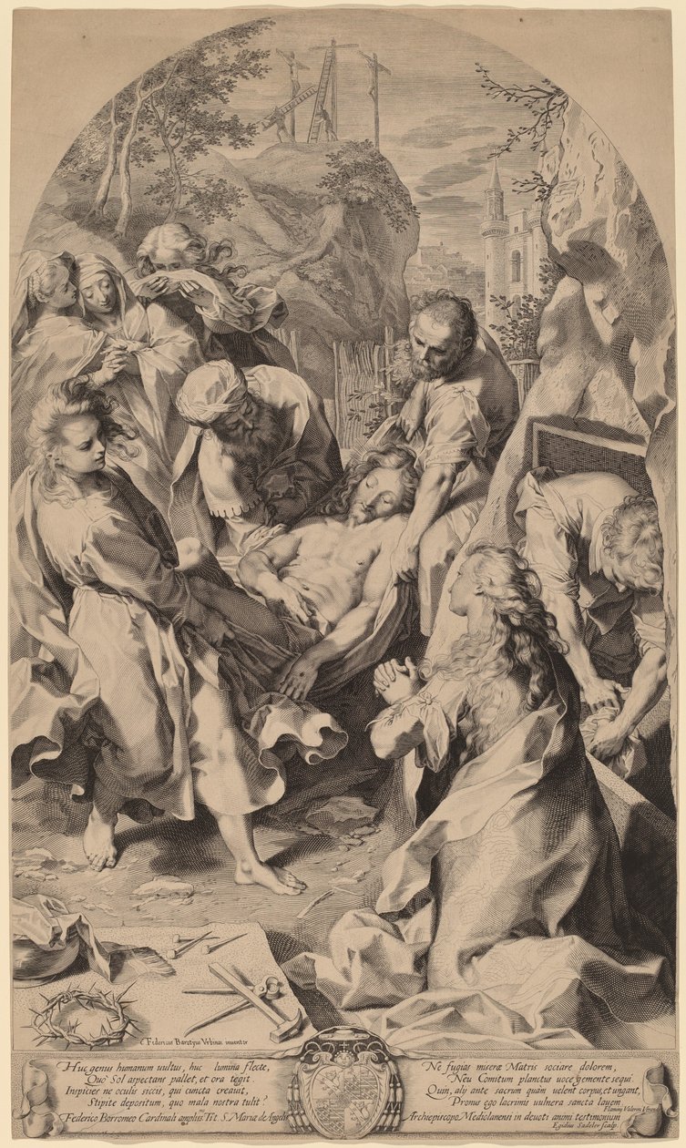 Gravleggingen av Aegidius Sadeler II after Federico Barocci