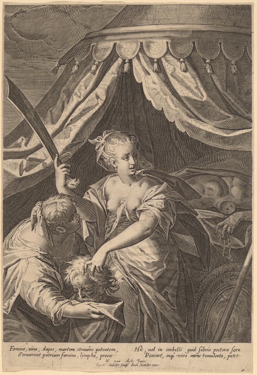 Judith med sjefen for Holofernes av Aegidius Sadeler II, after Hans von Aachen