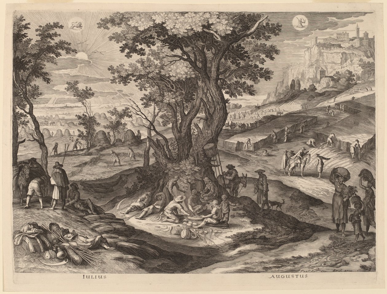 juli og august av Aegidius Sadeler II after Paul Bril