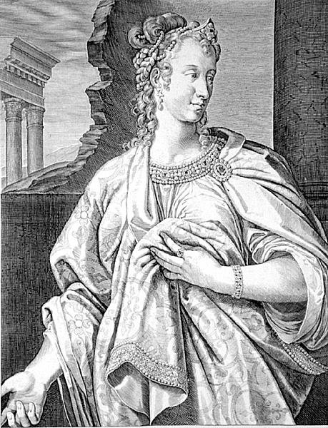 Aelia Petinas kone til Claudius (gravering) av Aegidius Sadeler or Saedeler