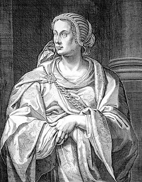 Albia Terenta, mor til Otho (gravering) av Aegidius Sadeler or Saedeler