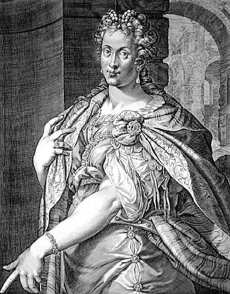 Flavia Domicilla kone til Vespasian (gravering) av Aegidius Sadeler or Saedeler