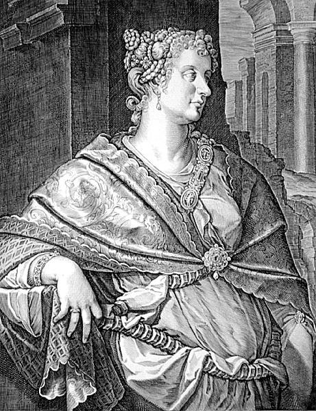 Martia Fulvia kone til Titus (gravering) av Aegidius Sadeler or Saedeler
