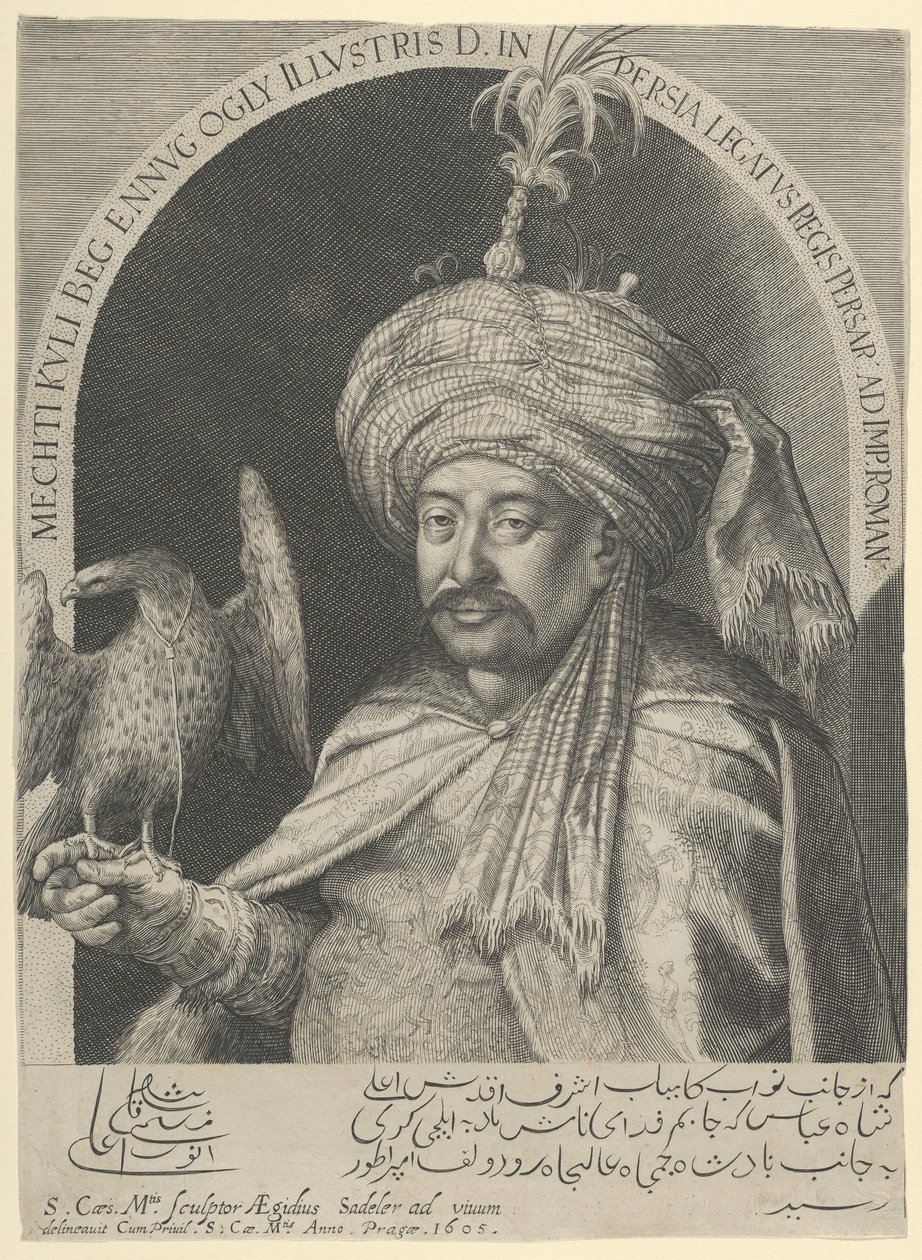 Drømmer om Cooley Beg, persisk ambassadør i Praha, 1605 av Aegidius Sadeler or Saedeler