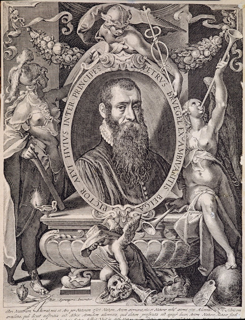 Portrett av maleren Pieter Bruegel den eldre (eller Pierre Breugel eller Peter Brueghel eller Breughel av Aegidius Sadeler or Saedeler