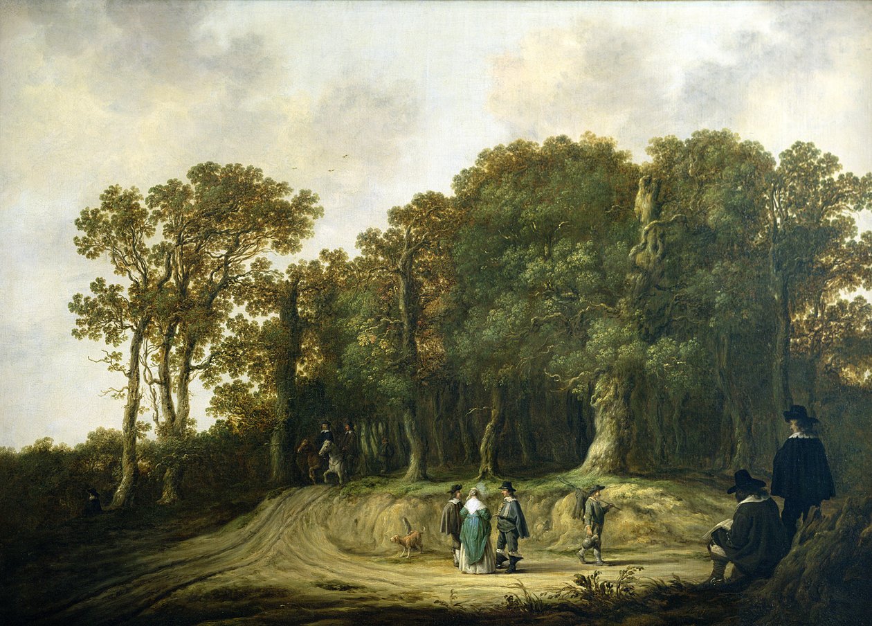 Et skogkledd landskap med kunstnerens skisser av Aelbert Cuyp