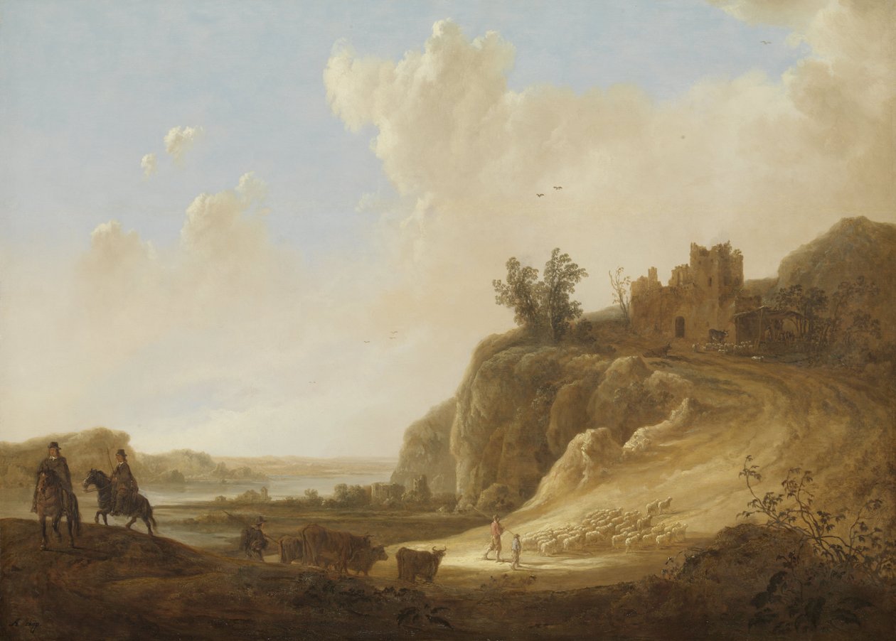 Fjellaktig landskap med slottsruiner av Aelbert Cuyp