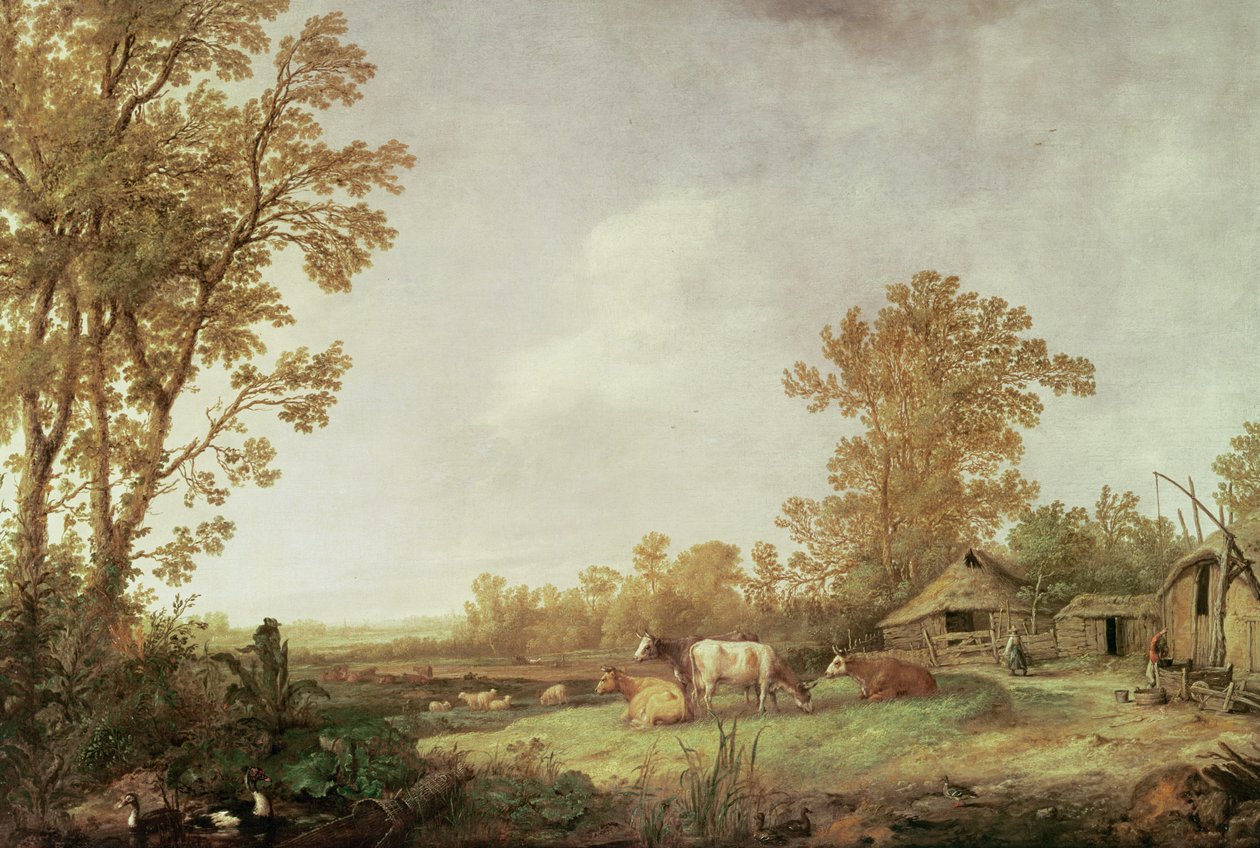 Gårdstun scene av Aelbert Cuyp