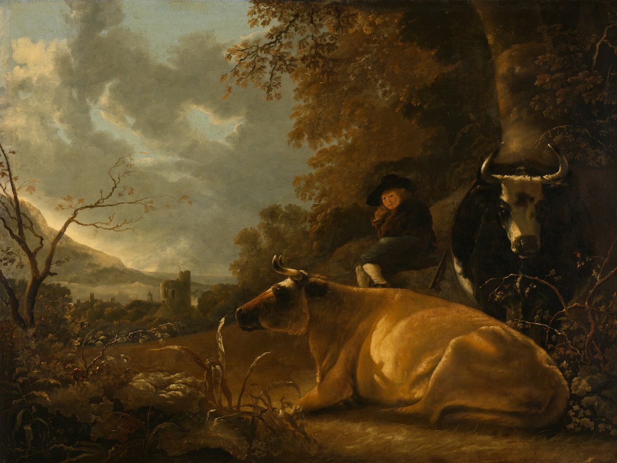 Landskap med kyr og gjetergutt av Aelbert Cuyp