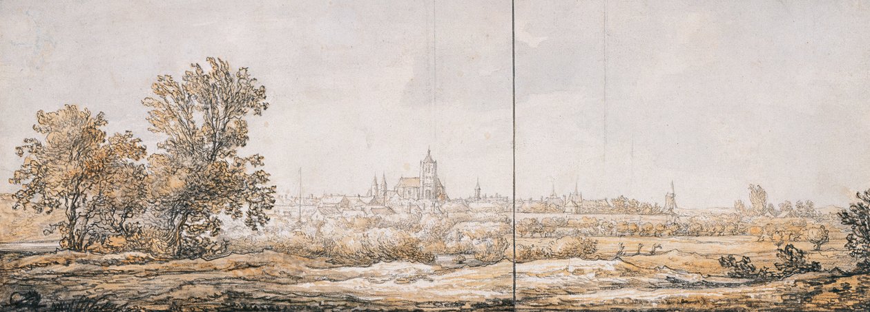 Utsikt over Arnhem fra sør av Aelbert Cuyp