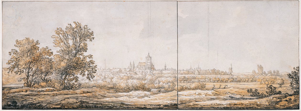 Utsikt over Arnhem fra sør av Aelbert Cuyp