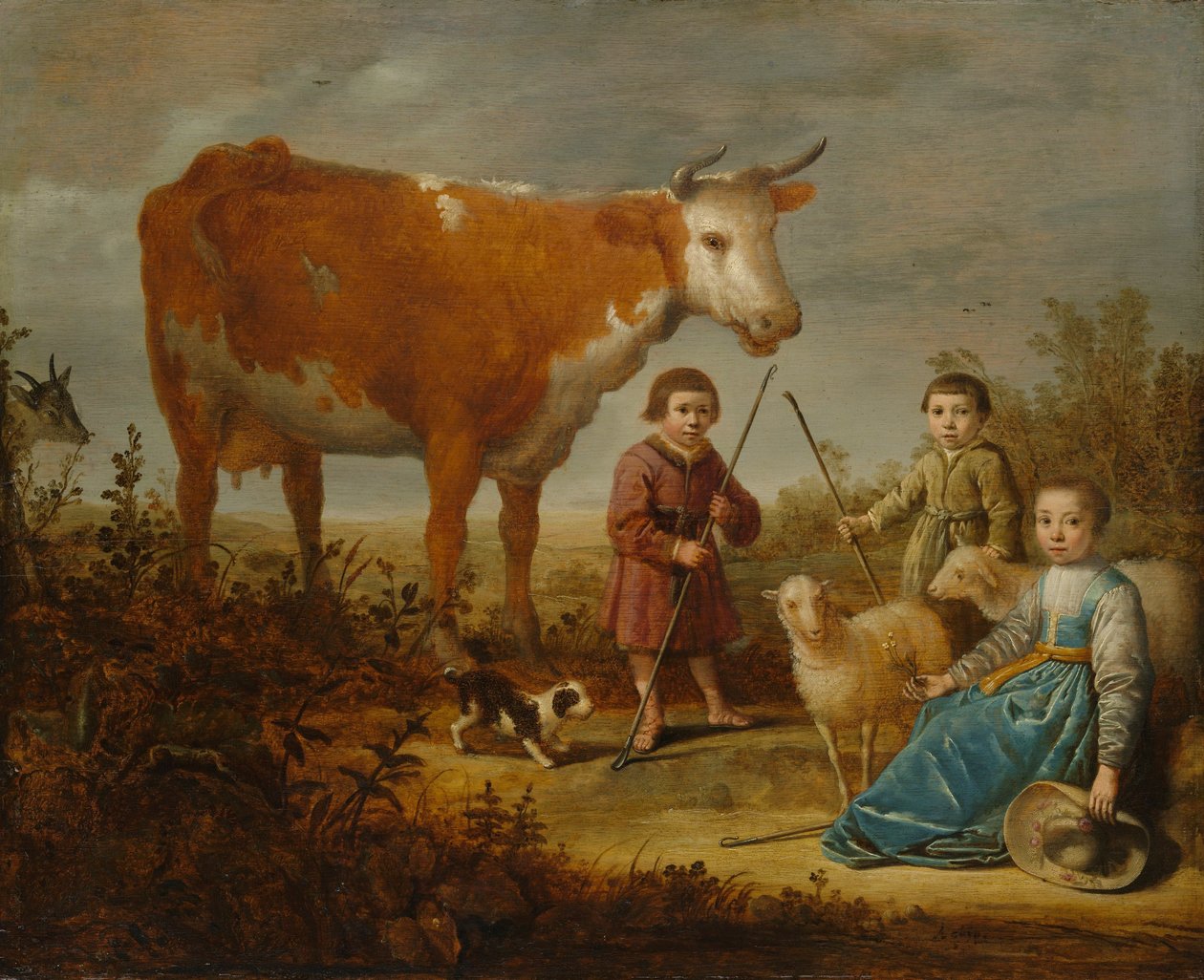 Barn og en ku, 1635-39 av Aelbert Cuyp