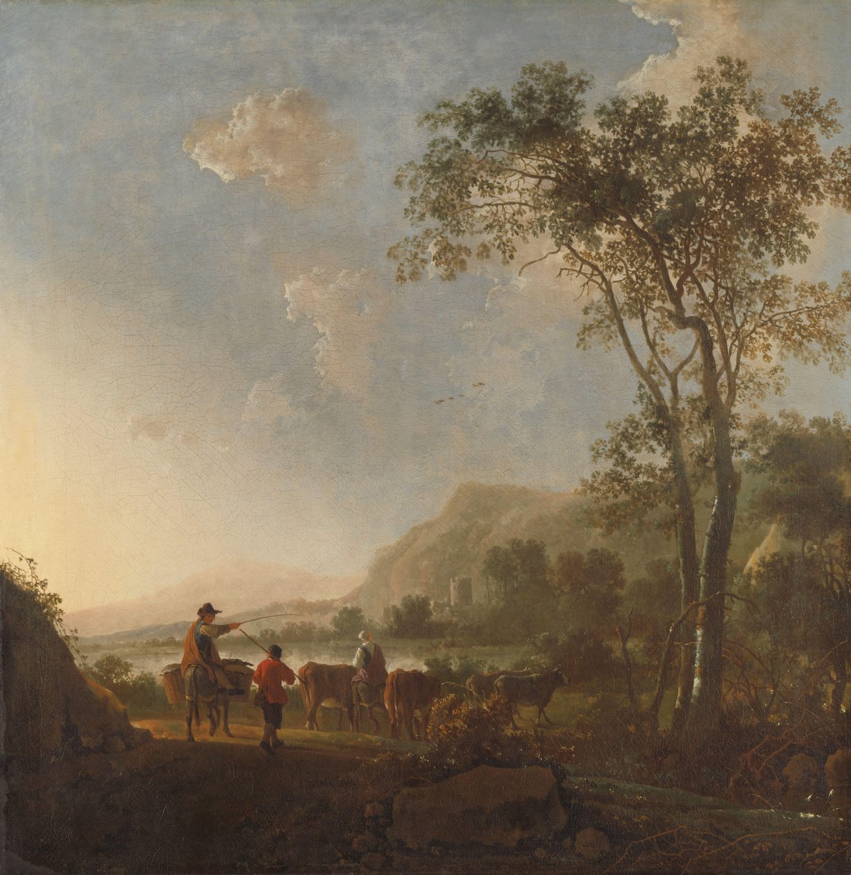 Landskap med gjetere og storfe av Aelbert Cuyp (follower of)