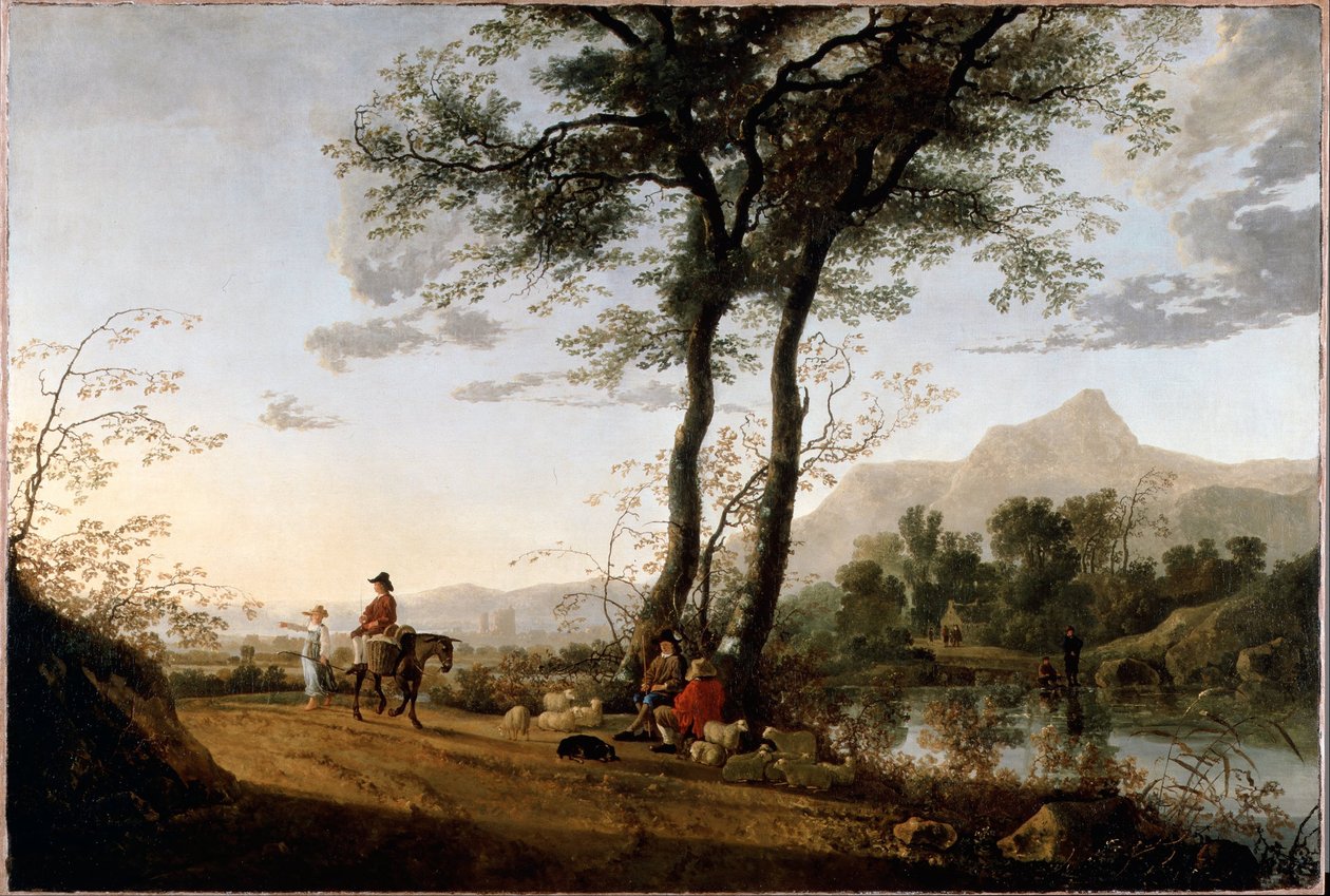 En vei nær en elv av Aelbert Cuyp