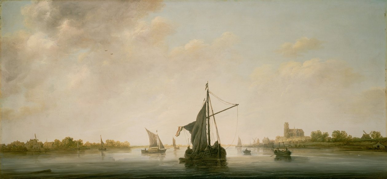 Utsikt over Maas ved Dordrecht av Aelbert Cuyp
