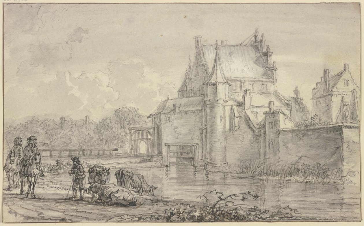 Den gamle Delftporten i Rotterdam av Aelbert Cuyp