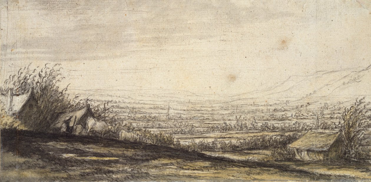Omfattende landskap med hytte og storfe, slutten av 1600-tallet av Aelbert Cuyp