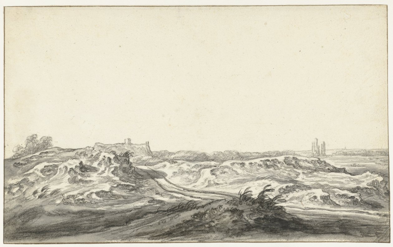 Utsikt fra sanddynene til Huis te Kleve nær Haarlem av Aelbert Cuyp