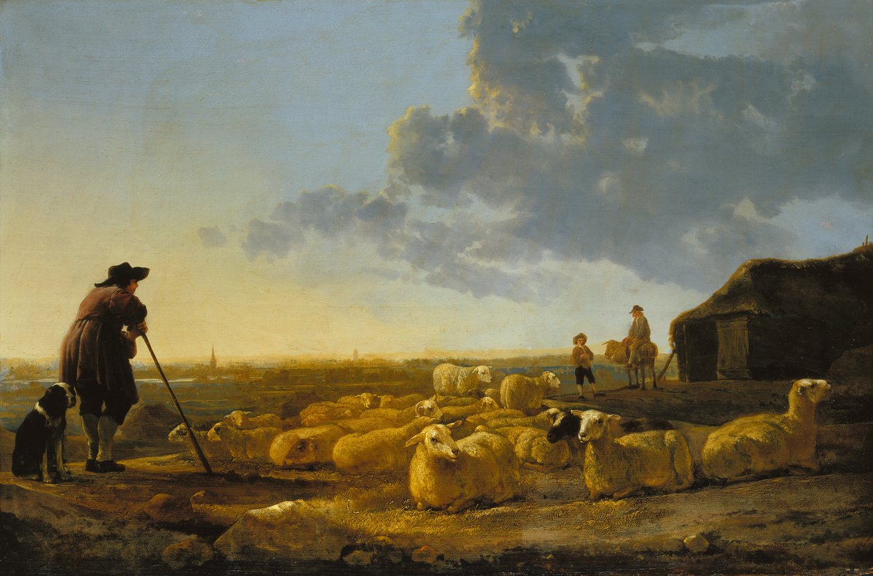 Saueflokk på beite av Aelbert Cuyp