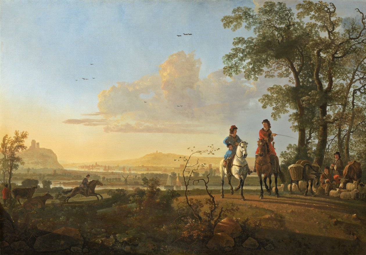 Ryttere og gjetere med storfe av Aelbert Cuyp