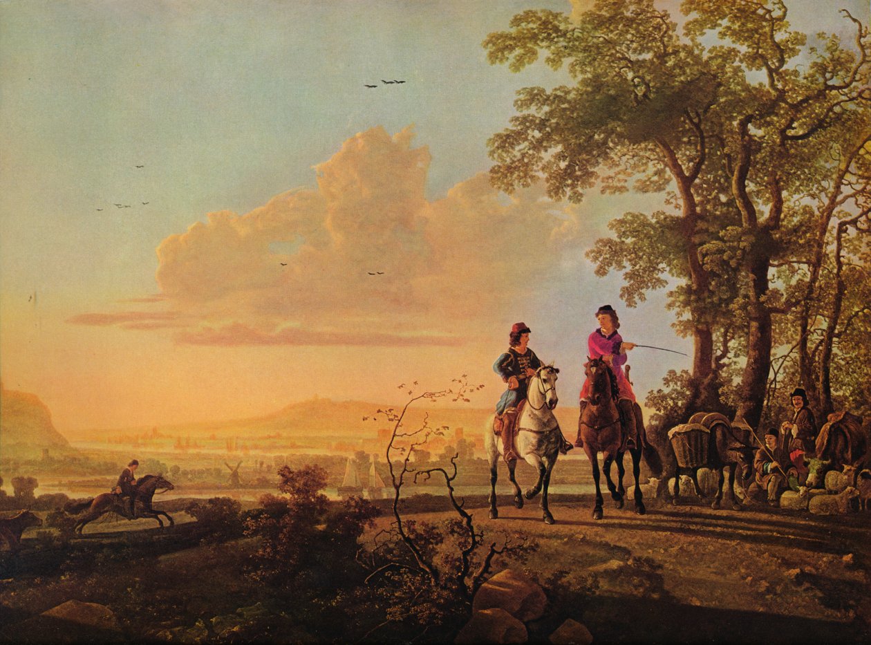 Ryttere og gjetere med storfe, 1655-1660 av Aelbert Cuyp
