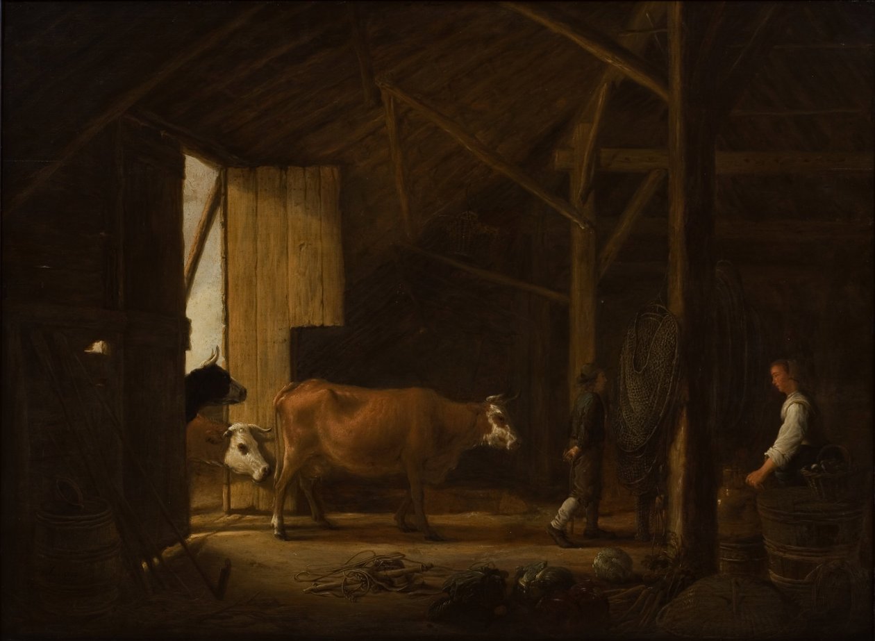Interiør i et kufjøs av Aelbert Cuyp