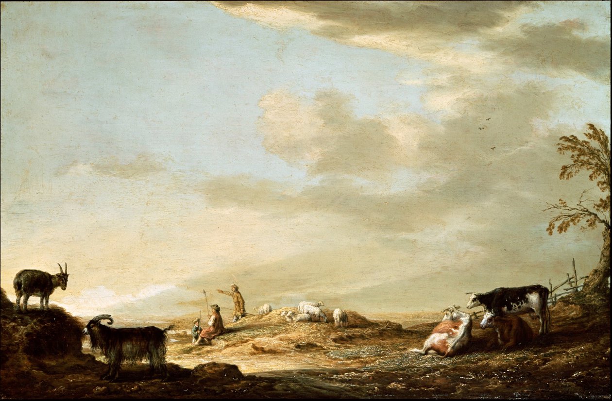 Landskap med kveg og figurer av Aelbert Cuyp