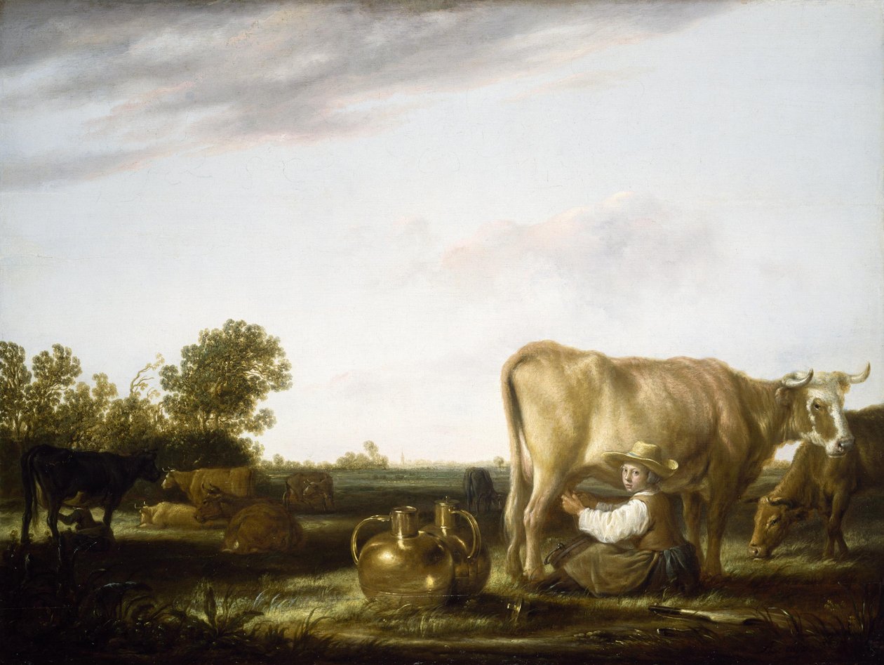 Melking av kyr av Aelbert Cuyp