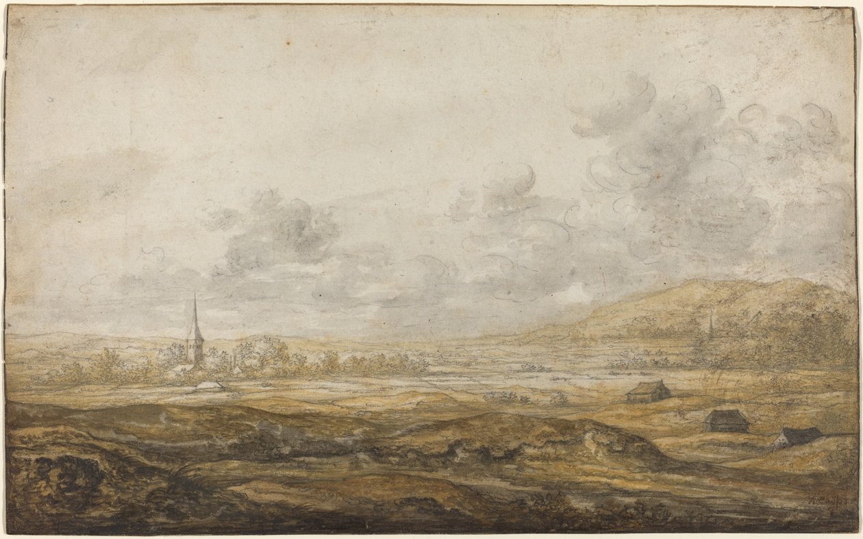 Panoramalandskap langs Rhinen av Aelbert Cuyp