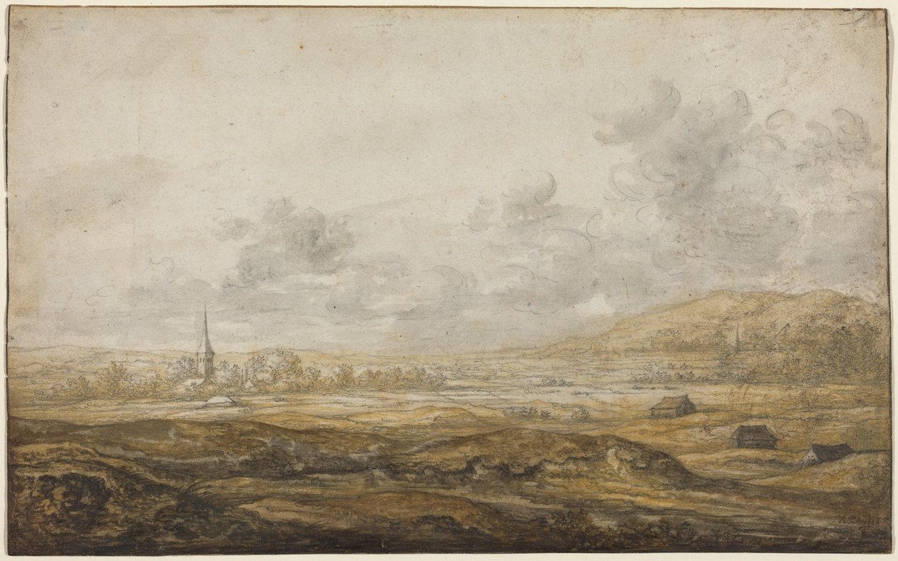 Panoramisk landskap langs Rhinen av Aelbert Cuyp