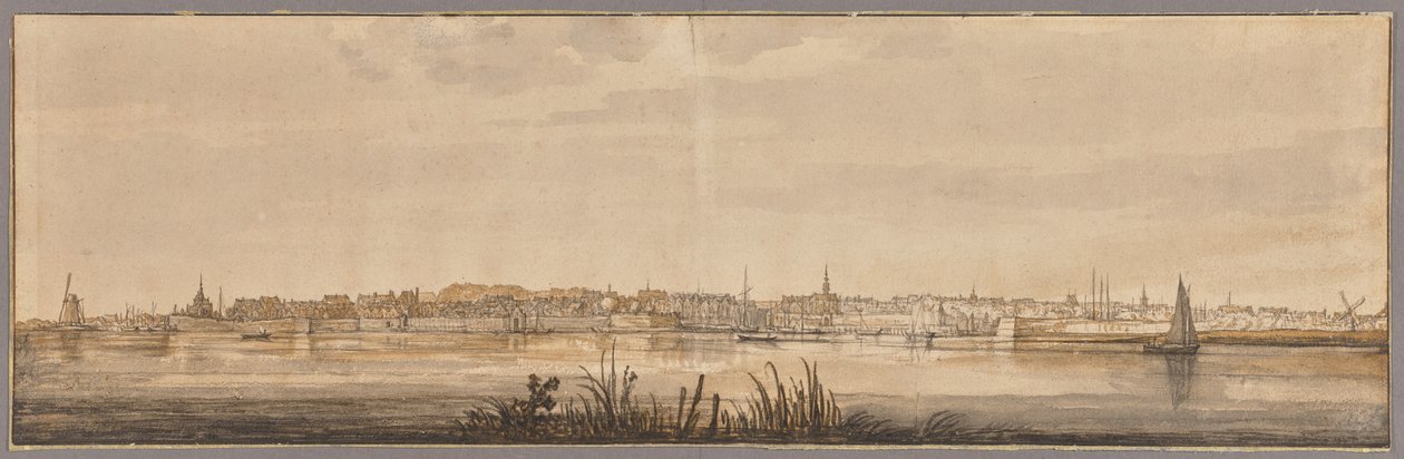 Panoramautsikt over Dordrecht og elven Maas av Aelbert Cuyp