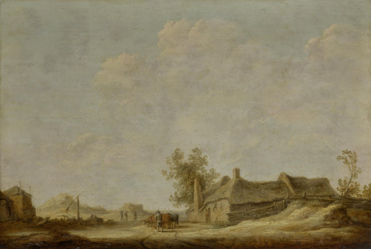 Solrikt dynelandskap med brønn av Aelbert Cuyp
