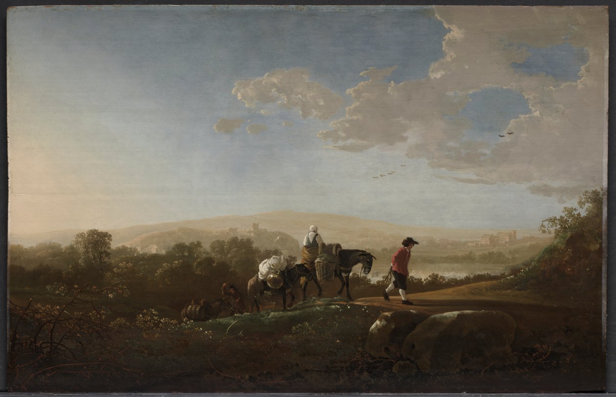 Reisende i Hilly Countryside av Aelbert Cuyp