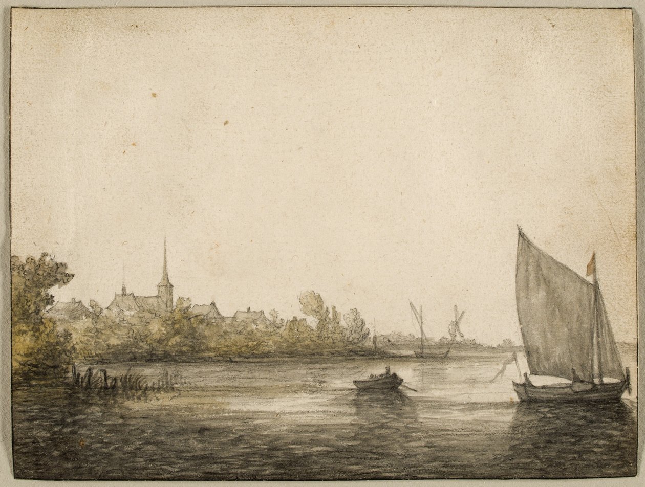 Utsikt over IJsselmonde sett over den nye Maas, ca. 1640 av Aelbert Cuyp