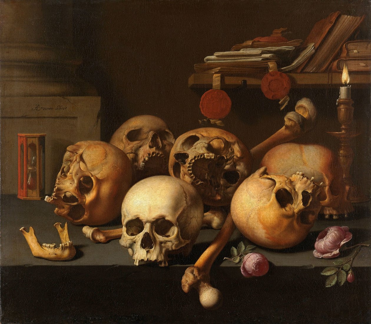 Vanitas stilleben av Aelbert Jansz. van der Schoor