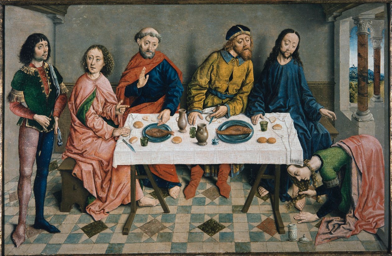 Kristus i Fariseeren Simons hus, ca. 1490. av Aelbrecht Bouts